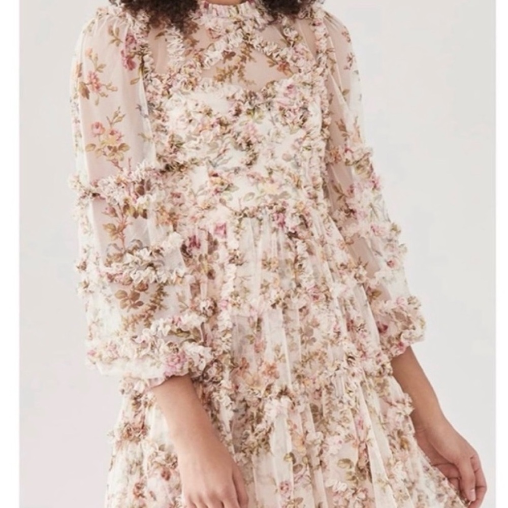 Needle & Thread Garland Flora Ruffle Mini Dress - Picture 2 of 4